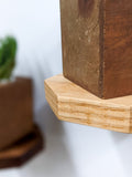Small Octagon Oak Floating Display Shelf