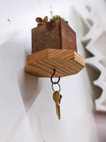 Octagon Shelf with Key Hook in Oak
