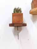 Mahogany Octagon Shelf with Key Hooks