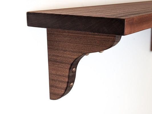 Solid Wood Shelf Brackets in Oak or Mahogany
