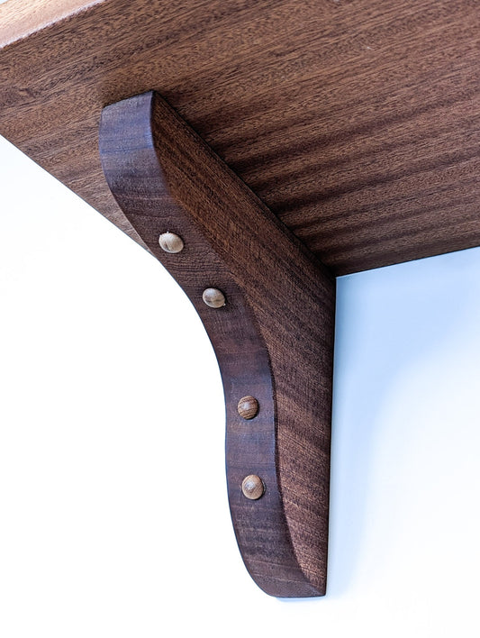 Solid Wood Shelf Brackets in Oak or Mahogany