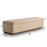 Paxton 60" Velvet Storage Bench with Hidden Lift Top
