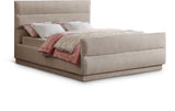 Paxton King Bed - Luxurious Chenille Upholstered Design with Channel Tufted Headboard for Comfort
