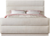 Paxton King Bed - Luxurious Chenille Upholstered Design with Channel Tufted Headboard for Comfort