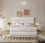 Paxton King Bed - Luxurious Chenille Upholstered Design with Channel Tufted Headboard for Comfort