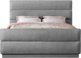 Paxton King Bed - Luxurious Chenille Upholstered Design with Channel Tufted Headboard for Comfort
