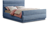Paxton King Bed - Luxurious Chenille Upholstered Design with Channel Tufted Headboard for Comfort