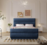 Paxton King Bed - Luxurious Chenille Upholstered Design with Channel Tufted Headboard for Comfort