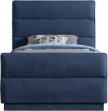 Paxton Twin Bed - Luxurious Chenille Upholstered Design with Channel Tufted Headboard for Elegance
