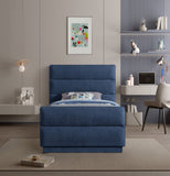 Paxton Twin Bed - Luxurious Chenille Upholstered Design with Channel Tufted Headboard for Elegance
