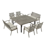 PEAKHOME Azur Outdoor Square Dining Table Set For 8-Person With Sunbrella® Cushions