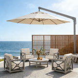 Marindo Patio 4 Swivel Lounge Chairs and Round Coffee Table