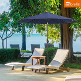 PATIO TREE 9Ft Manual-tilted Patio Round Market Umbrella with Crank Handle and Sunbrella® Fabric (Canvas Navy)