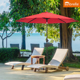 PATIO TREE 9ft Manual-tilted Outdoor Patio Umbrella with Crank Handle and Sunbrella® Fabric (Jockey Red)