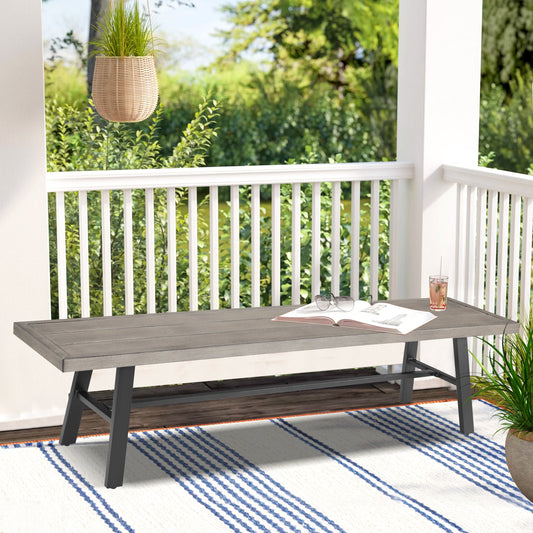 Azur 70”L Metal Patio Bench Mix Gray