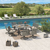 PEAKHOME Azur 8-Person Patio Square Dining Table Set With Sunbrella® Cushions