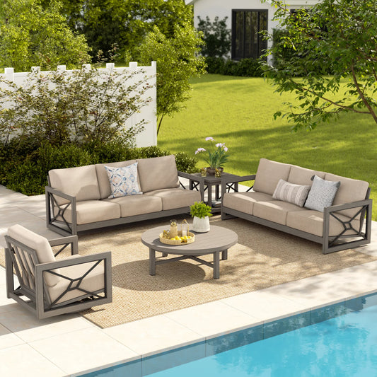 Marindo Aluminum 5 Piece Patio Sectional Set