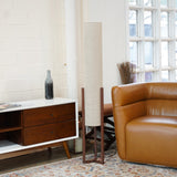 Pharos Contemporary Cylinder Floor Lamp with Brown Wood Base