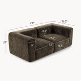 Philo Chenille Low Profile Modular Sofa (Loveseat)