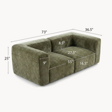 Philo Chenille Low Profile Modular Sofa (Loveseat)