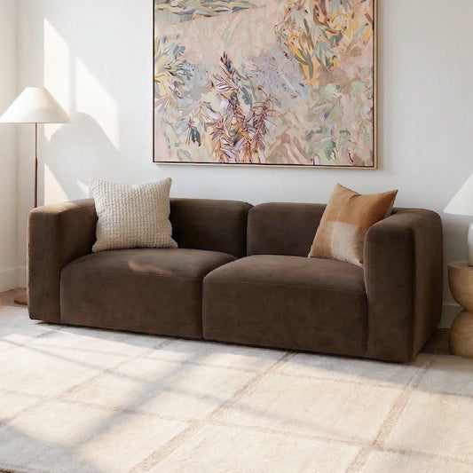 Philo Performance Velvet Low Profile Modular Sofa (Loveseat)