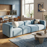 Philo Performance Velvet Low Profile Modular Sofa (4-Seater)