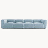 Philo Performance Velvet Low Profile Modular Sofa (4-Seater)