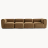 Philo Performance Velvet Low Profile Modular Sofa (4-Seater)