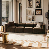 Philo Performance Velvet Low Profile Modular Sofa (4-Seater)