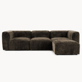 Philo Chenille Low Profile Modular Sectional Sofa (3-Seater+Ottoman)