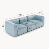 Philo Performance Velvet Low Profile Modular Sofa (3-Seater)