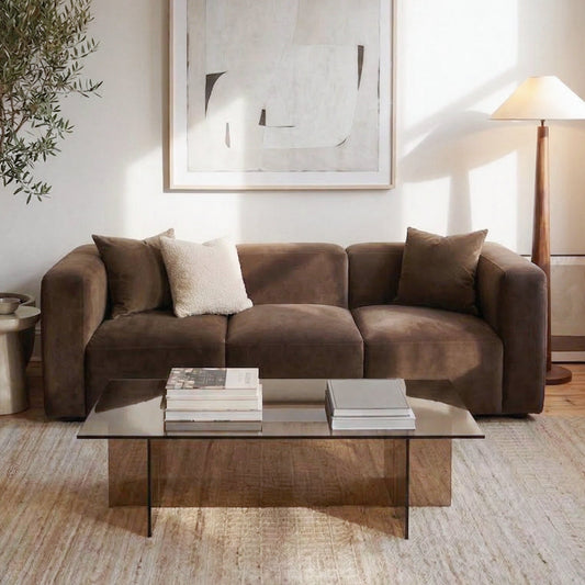 Philo Performance Velvet Low Profile Modular Sofa (3-Seater)