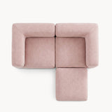 Philo Blush Pink Low Profile Modular Sectional Sofa (Loveseat+Ottoman)