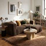 Philo Chenille Low Profile Modular Sectional Sofa (Loveseat+Ottoman)
