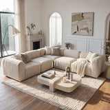 Philo Chenille Low Profile Reversible Modular L Sectional Sofa (5-Seater)