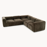 Philo Chenille Low Profile Reversible Modular L Sectional Sofa (5-Seater)
