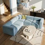 Philo Performance Velvet Low Profile Reversible Modular L Sectional Sofa (5-Seater)