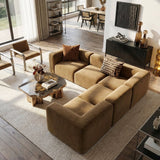 Philo Performance Velvet Low Profile Reversible Modular L Sectional Sofa (5-Seater)