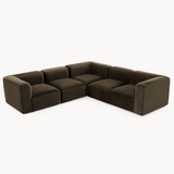 Philo Performance Velvet Low Profile Reversible Modular L Sectional Sofa (5-Seater)