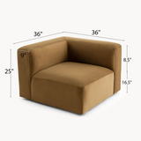 Philo Performance Velvet Low Profile Modular Corner Chair