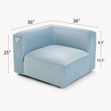 Philo Performance Velvet Low Profile Modular Corner Chair