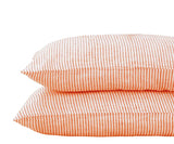 Linen Pillowcase in Orange Stripe