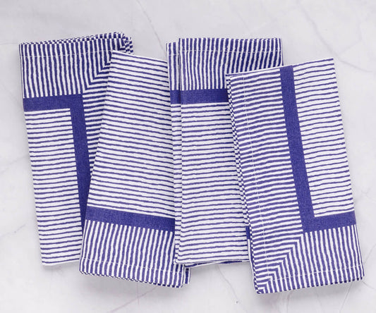 Blue Cloth Napkins Set of 4