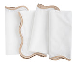 Beige Scallop Napkins - Embroidered Napkins