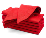 Red Double Hemstitch Napkins