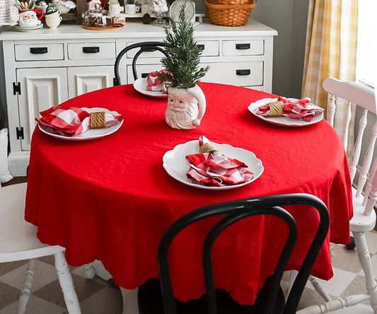 Red Round Tablecloth