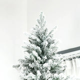 HOMCOM 9 Foot Pine Snow Flocked Artificial Christmas Tree with 616 Realistic Cedar Branches, Auto Open, Home Holiday Decoration, Green