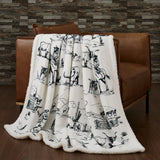 Ranch Life Western Toile Campfire Sherpa Throw, 6 MOQ