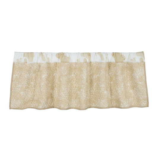 Elsa Cowhide Reversible Quilted Valance, Light Tan