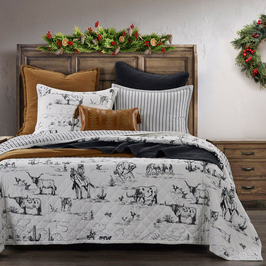 Ranch Life Western Toile Reversible Quilt Set